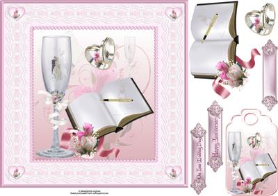Wedding/anniversary with Decoupage & Tag