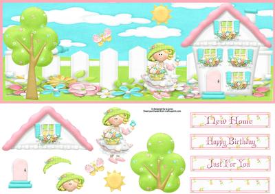 Summertime Cottage Large Dl with Decoupage