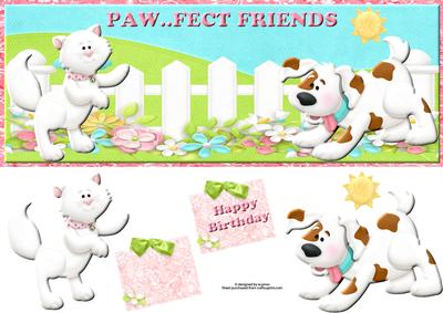 Paw - fect Friends Large Dl with Decoupage