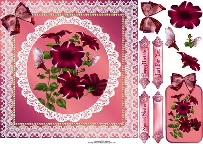 Floral, Butterflies and Lace with Decoupage