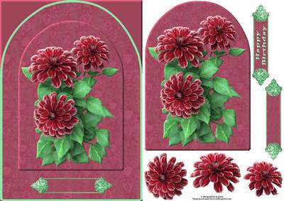 Pink and Mint Floral Arch with Decoupage