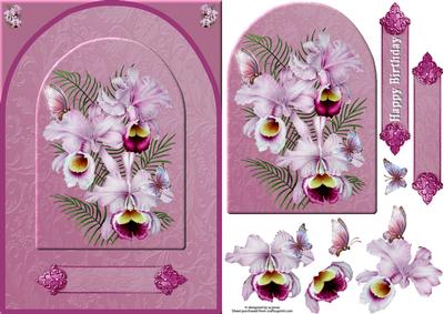 Orchids & Butterflies Arch with Decoupage
