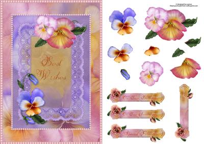 Pansies and Pearls with Decoupage