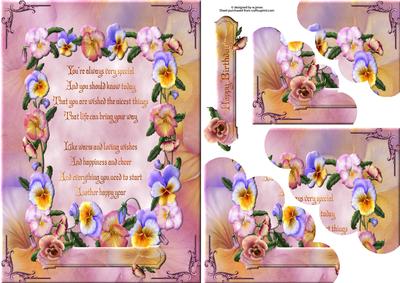 Pansies and Poem with Duo Shell Edge Corner Stacker