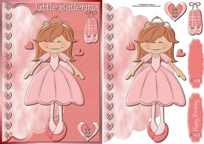 Little Ballerina Envelope Card with Decoupage