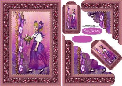 Vintage Flower Girl Pocket Card and Tags