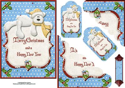Christmas Bear Pocket Card with Tags