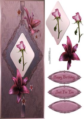 Lily's and Rosebud Large Dl with Decoupage