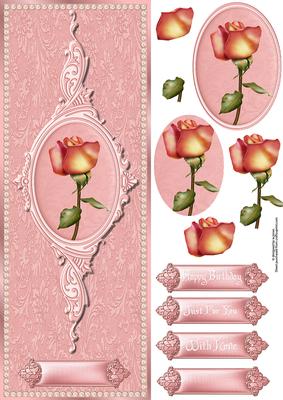 Fancy Rose Large Dl with Pyramage & Decoupage