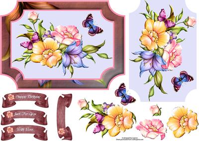 Floral Plaque with Decoupage