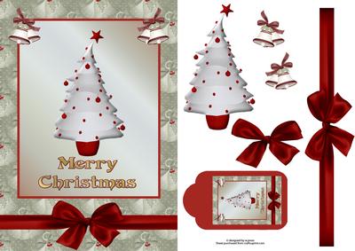 Modern Christmas with Decoupage & Tag