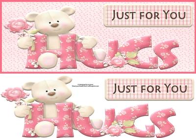 Hugs Just for You Large Dl with Decoupage