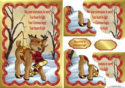 Cute Christmas Reindeer Scene with Duo Corner Stacker