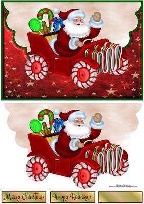Candy Cane Santa Envelope Card