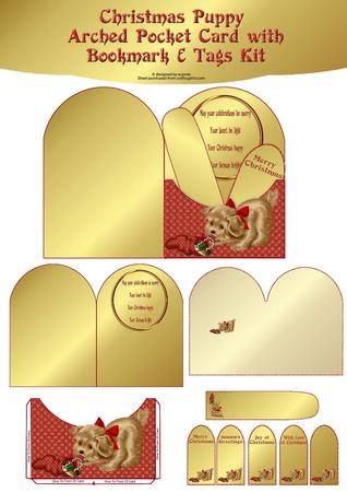 Christmas Puppy Arched Pocket Card & Verse Kit