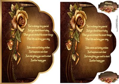Autumn Rose Envelope Card with Verse