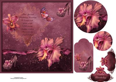 Orchid Elegance with Decoupage Verse & Tag