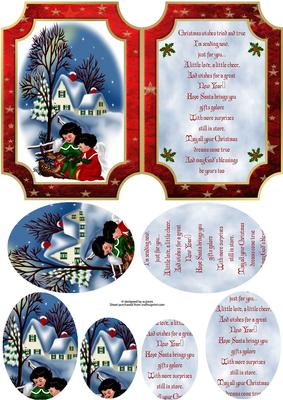 Christmas Scene Double Pyramage and Verse