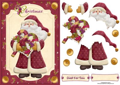 Tapestry Santa with Decoupage