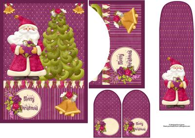 Tapestry Christmas Pocket Card with Bookmark & Tags