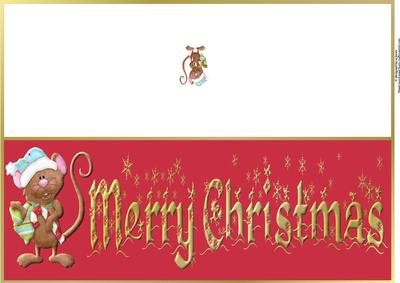 Christmas Mouse Dl Fold Back Card