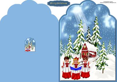 Christmas Choir Scene Fancy Top
