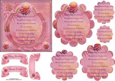 Floral Friendship with Flower Shape Pyramage and Verse