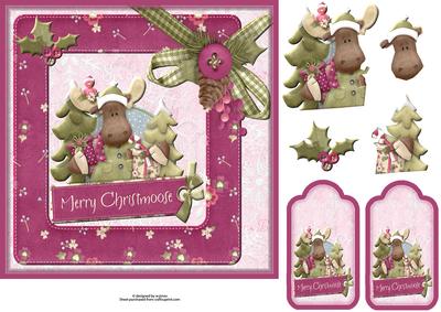 Merry Christmoose with Decoupage & Tags