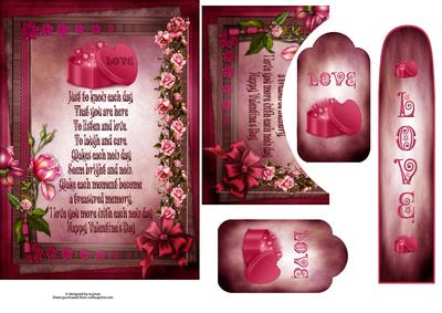 My Valentine Pocket Card with Verse,tags & Bookmark