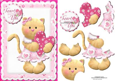 My Heart Purrs for You with Decoupage