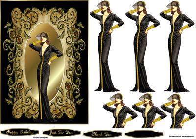 Black and Gold Vintage Lady~
