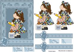 Cute Patchwork School Kid
