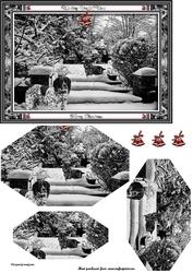 Black & White Christmas Scene