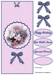 Floral Vertical Fold Card