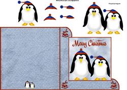 Christmas Penguins Fold Card