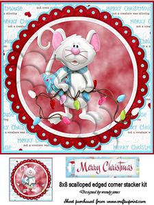 8x8 Christmas Mouse Scalloped Edge Corner Stacker Kit