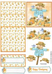 Thanksgiving Harvest Easel Card with Decoupage
