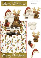 Christmas Such Deer Friends Decoupage Card