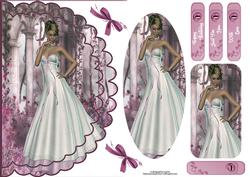 Floral Lady Scalloped Edge Card