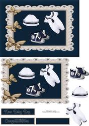 Baby Boy Card Front with Decoupage