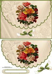 Floral Scalloped Edge Envelope Card with Topper