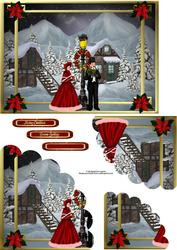Christmas Carollers Wavey Edge Corner Stacker