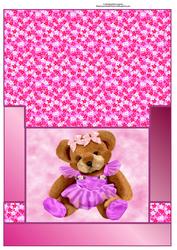 Ballerina Bear Column Fold Stagger Card
