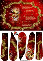 Cute Christmas Bear Carol Singers with Poem Fan Pyramage