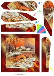 Christmas Sunset Scene Fan Pyramage