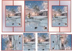 Winter Scene Double Fold Back with Pyramage