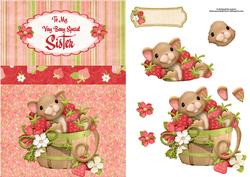 Berry Special Sister Mouse Card