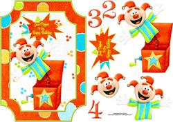 Age 2,3,4 Jack in the Box Decoupage