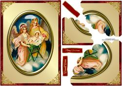 Nativity Scene Scalloped Edge Corner Stacker