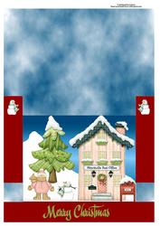 Nitville Christmas Scene Column Fold